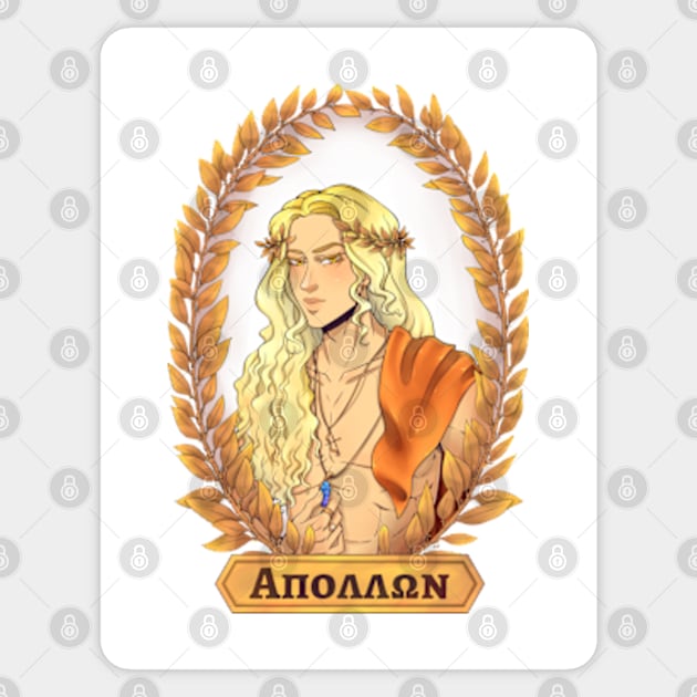 Apollon Olympian God Greek Mythology Απολλων Sticker by Tati Seol